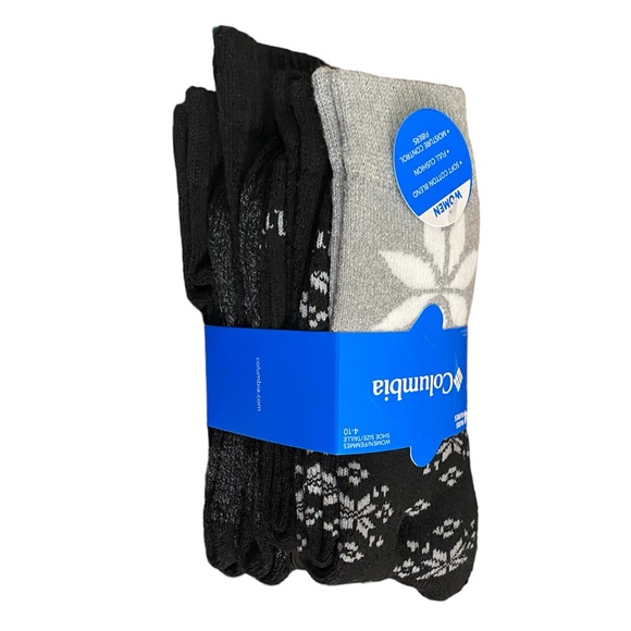 New! Columbia 4 Pair Snowflake ❄️ Crew Socks - Picture 6 of 9